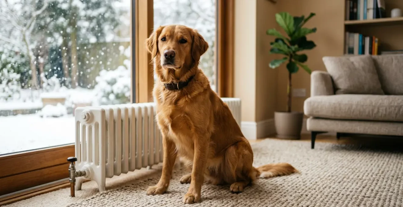 Chien en hiver nécessitant une protection antiparasitaire toute l'année