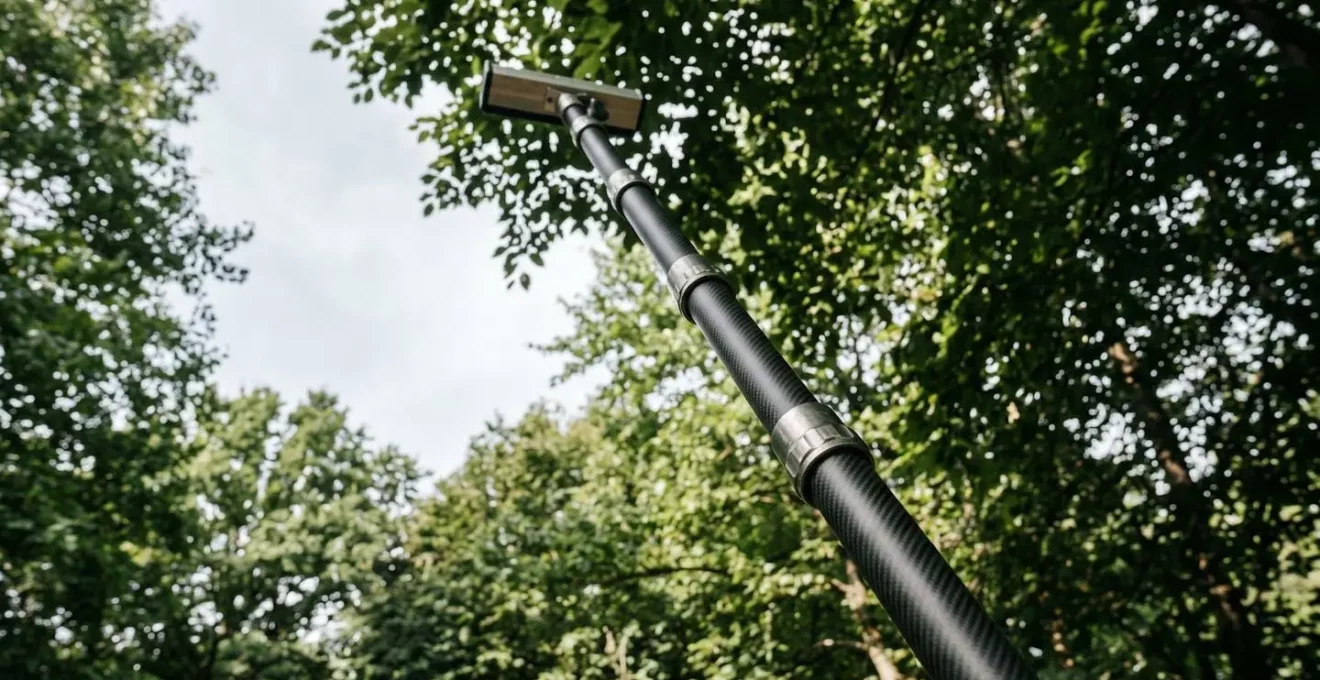 Perche télescopique en fibre de carbone avec système de pulvérisation pour traitement de nids en hauteur
