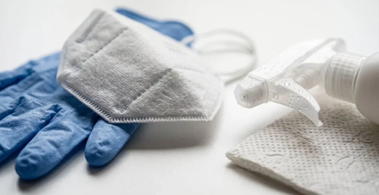 Équipement de protection et matériel de désinfection professionnel pour nettoyage sécurisé après contamination par rongeurs